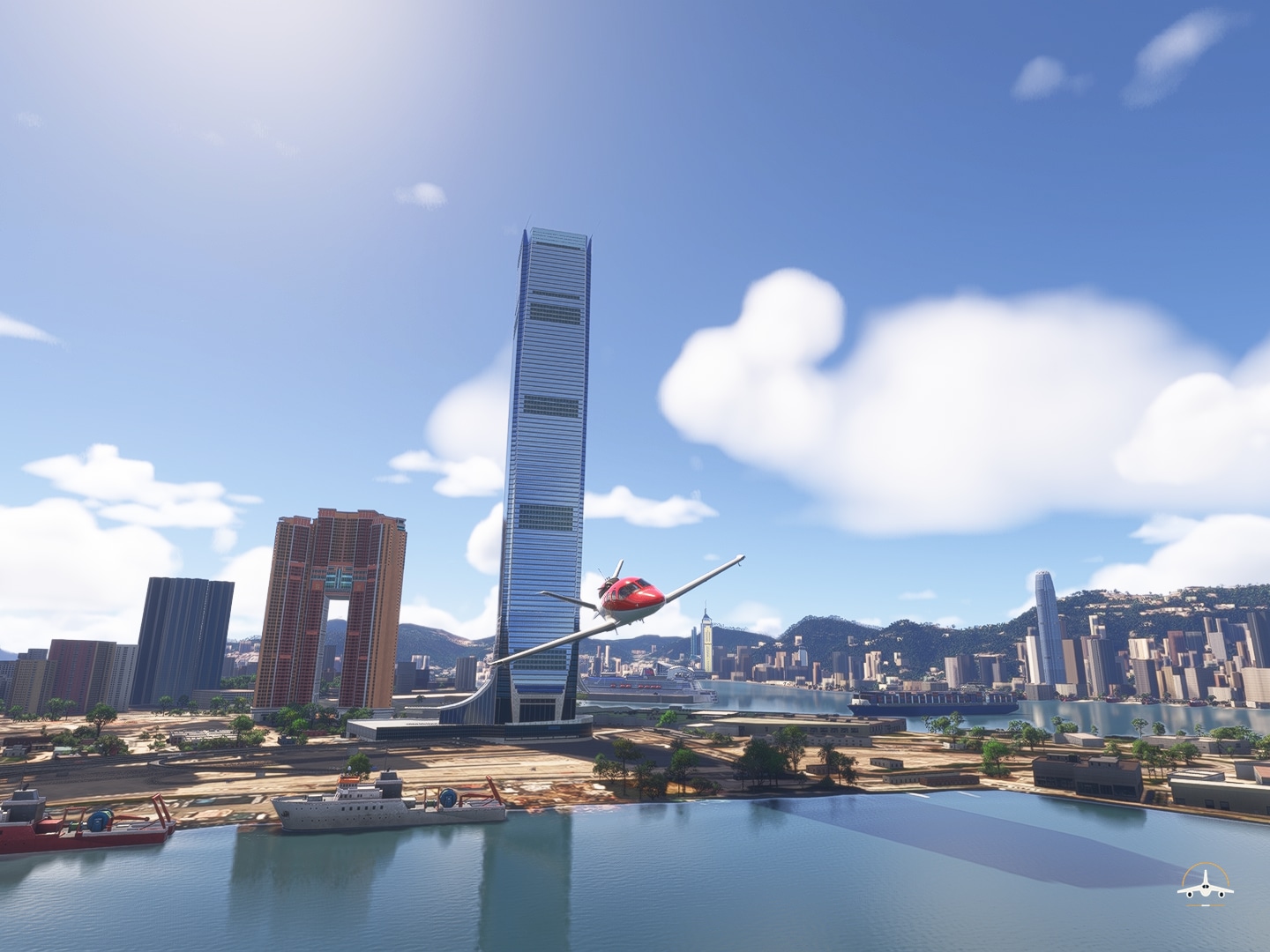 Mountain ridgelines surrounding Kowloon